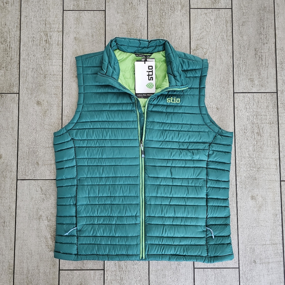 NWT STIO Pinion Down Vest Mens 800 Fill FP Packable Puffer HYPERDRY Hiking REI L